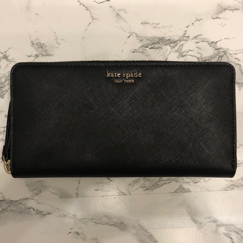 Kate spade large continental wallet in black
